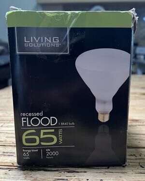 Living Solutions Recessed Flood 65 Watts BR40 Bulb NEW